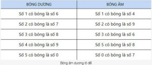 cặp số là bóng âm. căp số là bóng dương